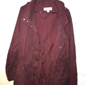 4X Ava & Viv maroon rain jacket
